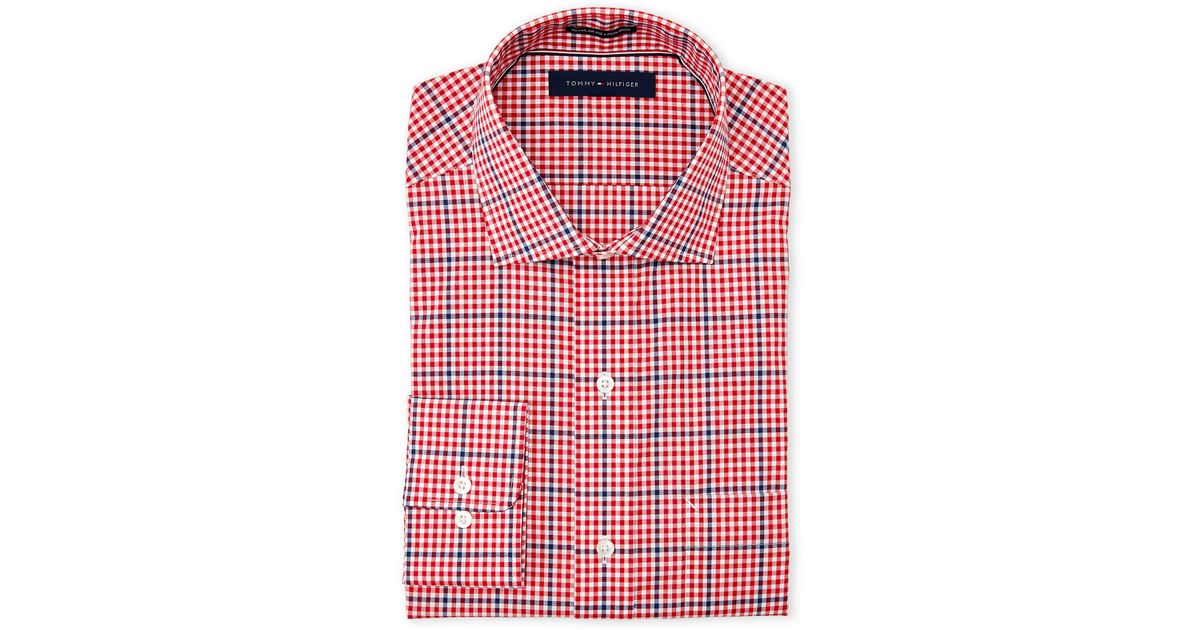 tommy hilfiger red check shirt